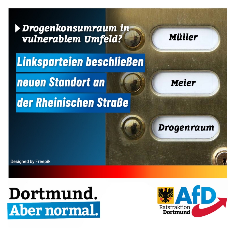 +++ Drogenkonsumraum in vulnerablem Umfeld? Linksparteien beschließen neuen Standort an der Rheinischen Straße +++